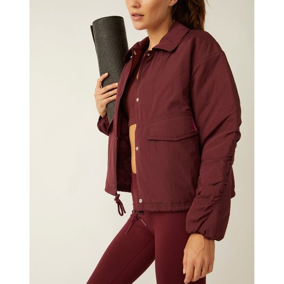NWT FP Movement by Free People Burgundy Jacket Women’s size Medium PrimaLoft - Picture 2 of 10